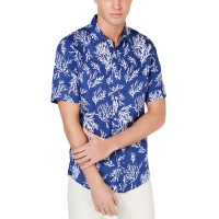 Michael Kors Men’s Button-Front Coral-Print Shirts