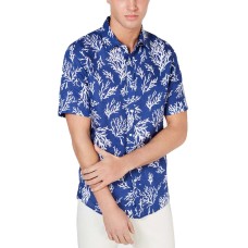 Michael Kors Men’s Button-Front Coral-Print Shirts