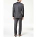  Men’s Classic-Fit Dark Windowpane Vested Suit (Gray & Blue, 40 REG 33W)