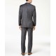  Men’s Classic-Fit Dark Windowpane Vested Suit (Gray & Blue, 40 REG 33W)