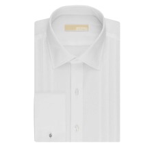 Michael Kors Men’s Classic-Fit French Cuff Tuxedo Shirt (White, 18/34-35)