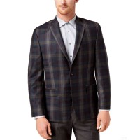 Michael Kors Men’s Classic-Fit Green Plaid Sport Coat (Dark Green, 40)