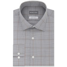 Michael Kors Men’s Classic/Regular Fit Non-Iron Airsoft Stretch Performance Check Dress Shirts