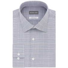 Michael Kors Men’s Classic/Regular Fit Non-Iron Airsoft Stretch Performance Check Dress Shirts