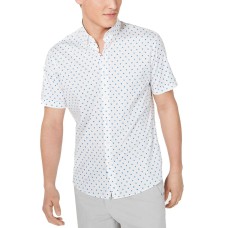 Michael Kors Men’s Ike Slim-Fit Stretch Dot-Print Shirts