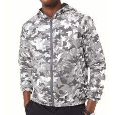 Michael Kors Men’s Jacket Large Camo Print Hooded Jacket(Silver, L)