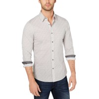 Michael Kors Men’s Micro-Print Dot Shirt (Grey Printed, XXL S/S)
