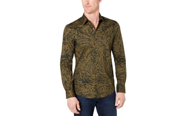  Men’s Performance Stretch Camouflage Palm-Print Shirts