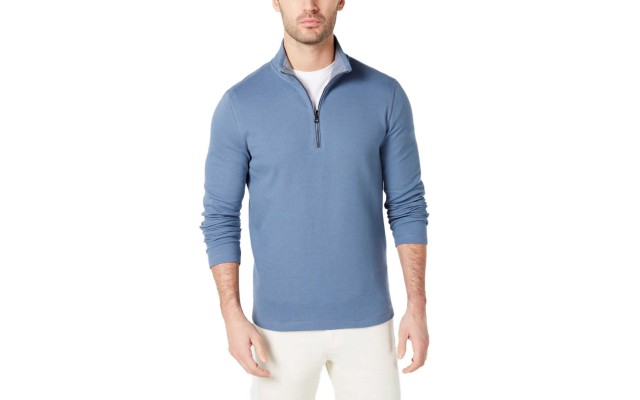  Men’s Piqué Quarter-Zip Sweater