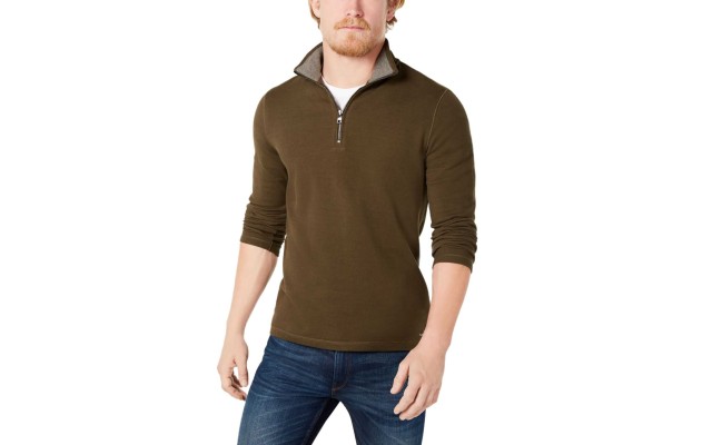  Men’s Piqué Quarter-Zip Sweater