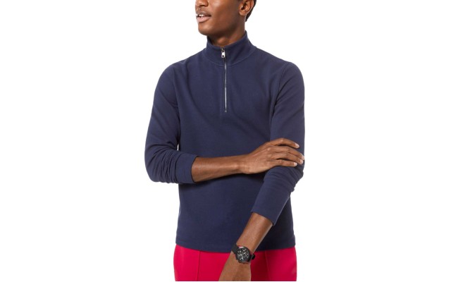  Men’s Piqué Quarter-Zip Sweater