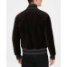  Men’s Regular-Fit Velvet Bomber Jacket (Black, Medium)