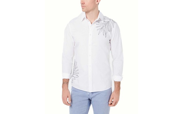  Men’s Slim-Fit Embroidered Shirts