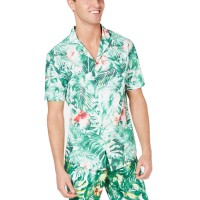 Michael Kors Men’s Slim-Fit Jungle-Print Camp Shirts