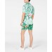  Men’s Slim-Fit Jungle-Print Camp Shirts