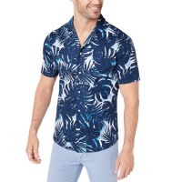 Michael Kors Men’s Slim-Fit Stretch Palm-Print Camp Shirts