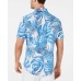  Men’s Slim-Fit Stretch Striped Palm-Print Seersucker Camp Shirts