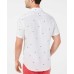  Men’s Slim-Fit Sunglasses Embroidered Linen Shirt (White, S)