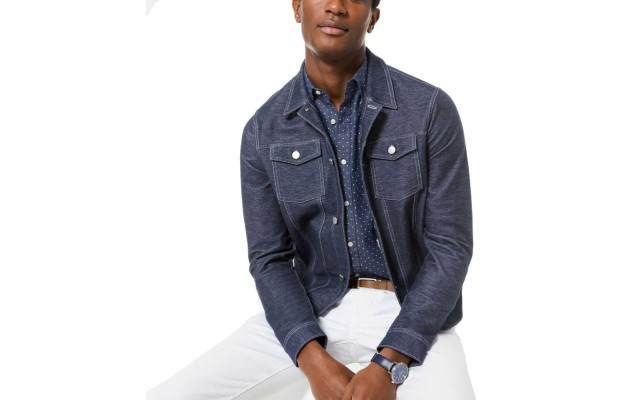  Men’s Spring Casual Jean Jacket (Midnight, XL)