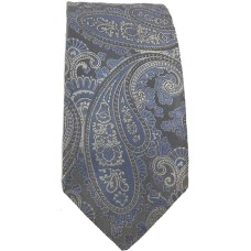 Michael Kors Men’s Stately Classic Paisley Silk Tie(Silver)