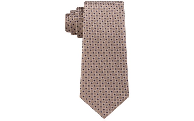  Men’s Taupe Nigel Small Neat Silk Tie