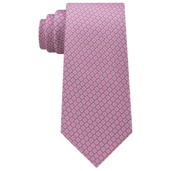  Men’s Tile Cubes Silk Tie (Pink)
