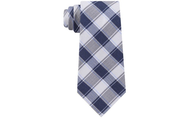  Men’s Track Plaid Tie (Gray)