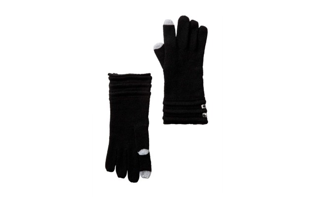  Ottoman Stitch Long Gloves (Black, One Size)