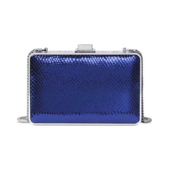  Pearl Medium Box Clutch – Electric Blue