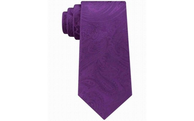  Purple Paisley Skinny Neck Tie