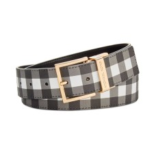Michael Kors Reversible Gingham Belt (Black/Gold, XS)