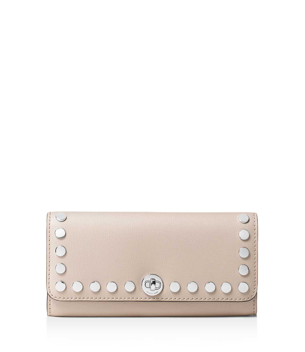  MICHAEL Michael Kors Womens Rivington Leather Studded Organizer  Wallet Gray O/S : Clothing, Shoes & Jewelry