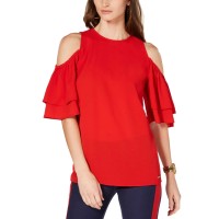 Michael Kors Ruffled Cold-Shoulder Top, In Regular & Petite P