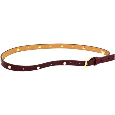 Michael Kors Skinny Rhinestone Belt (Burgundy, S)