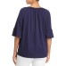  Woman’s Gathered-Sleeve Top (Blue 0X)
