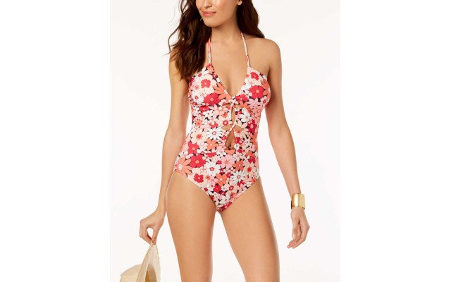  Women's Keyhole Halter One-Piece Swimsuits