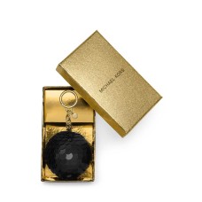 Michael Michael Kors Disco Pom Pom Key Fob (Black Gold)