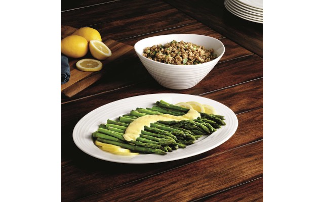  Swirl Bone China Serving Set (2-piece 15.75″ Platter, 8.75″ Bowl)