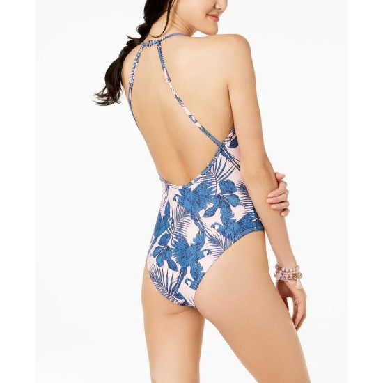  Women’s Hibiscus Island Cutout Cheeky One-Piece Swimsuit