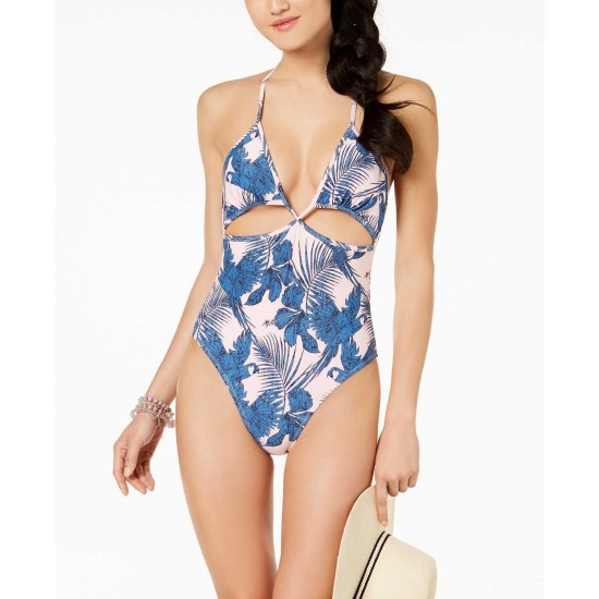  Women’s Hibiscus Island Cutout Cheeky One-Piece Swimsuit
