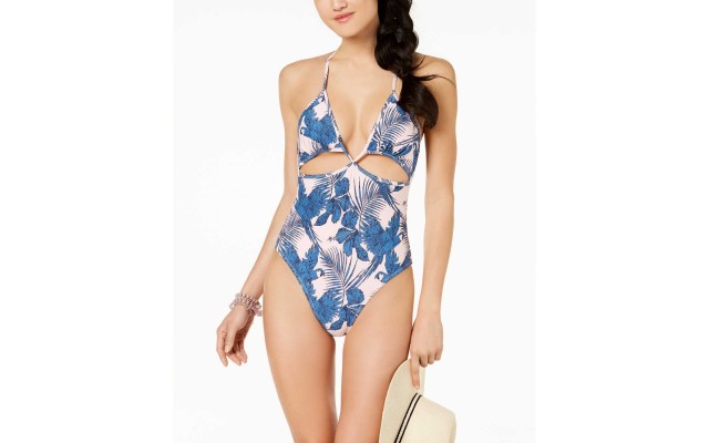 Women’s Hibiscus Island Cutout Cheeky One-Piece Swimsuit