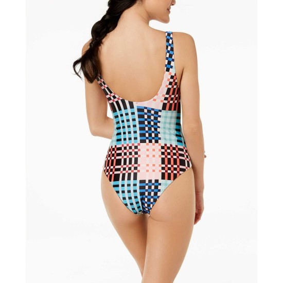  Women's Penelope Tie-Front Cutout Cheeky One-Piece Swimsuit