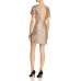  Flutter-Sleeve Sequin Dress (Rustcopper, M)