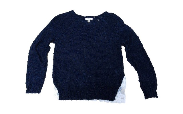  Ruffle Back Sweater, Big Girls, SIZE SMALL