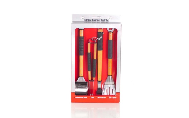  4 Piece Gourmet Finger Grip Grilling Tool Set