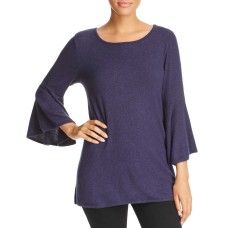 Nally & Millie Bell-Sleeve Fleece Top (Navy, S)