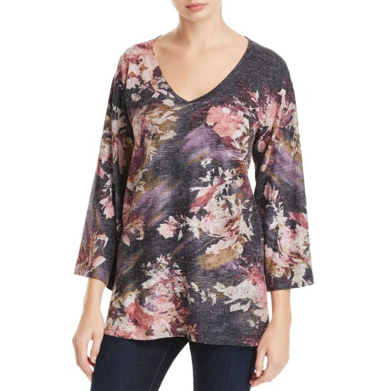  Women's Abstract Floral Print Tunic