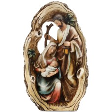 Napco Wood Cut Oval Nativity