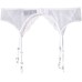 Sheer Embroidered Garter Belt (White, L)