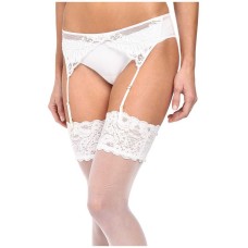 Natori Sheer Embroidered Garter Belt (White, L)